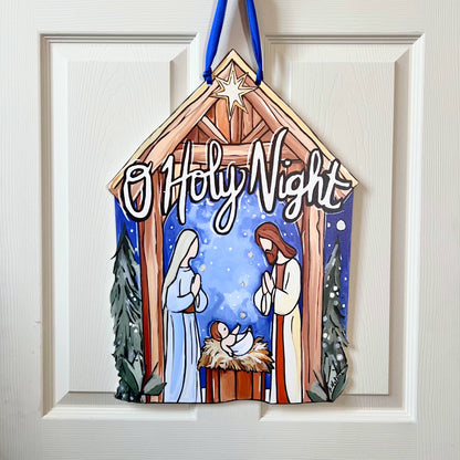 O Holy Night Nativity Door Hanger
