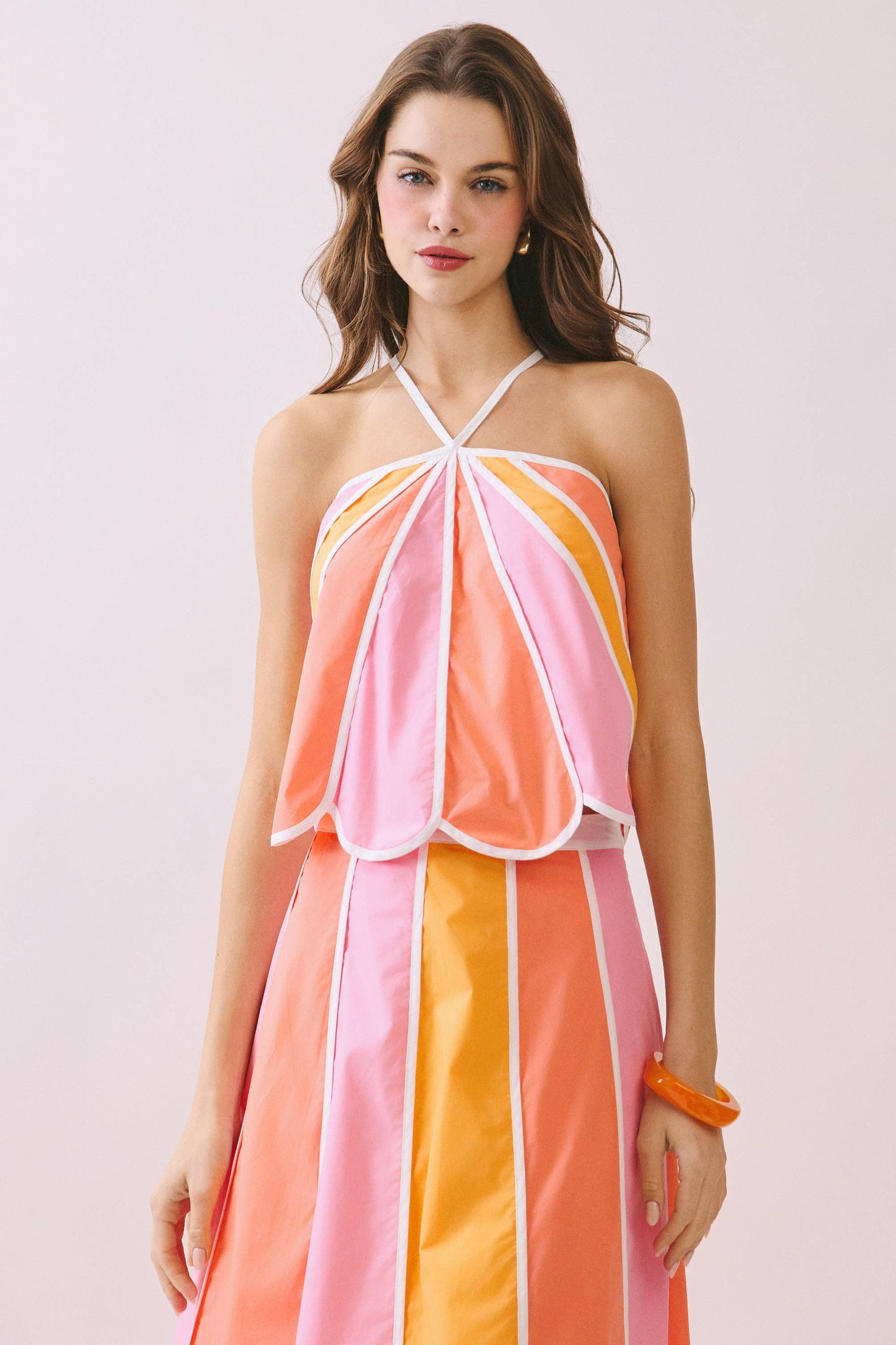 Scalloped Edge Halter Top