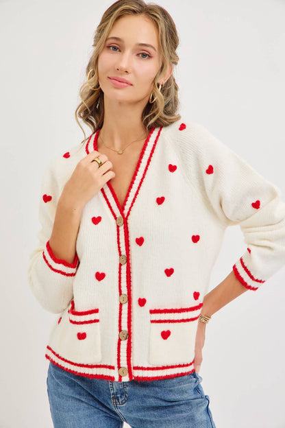 Sweet Valentine Heart Cardigan