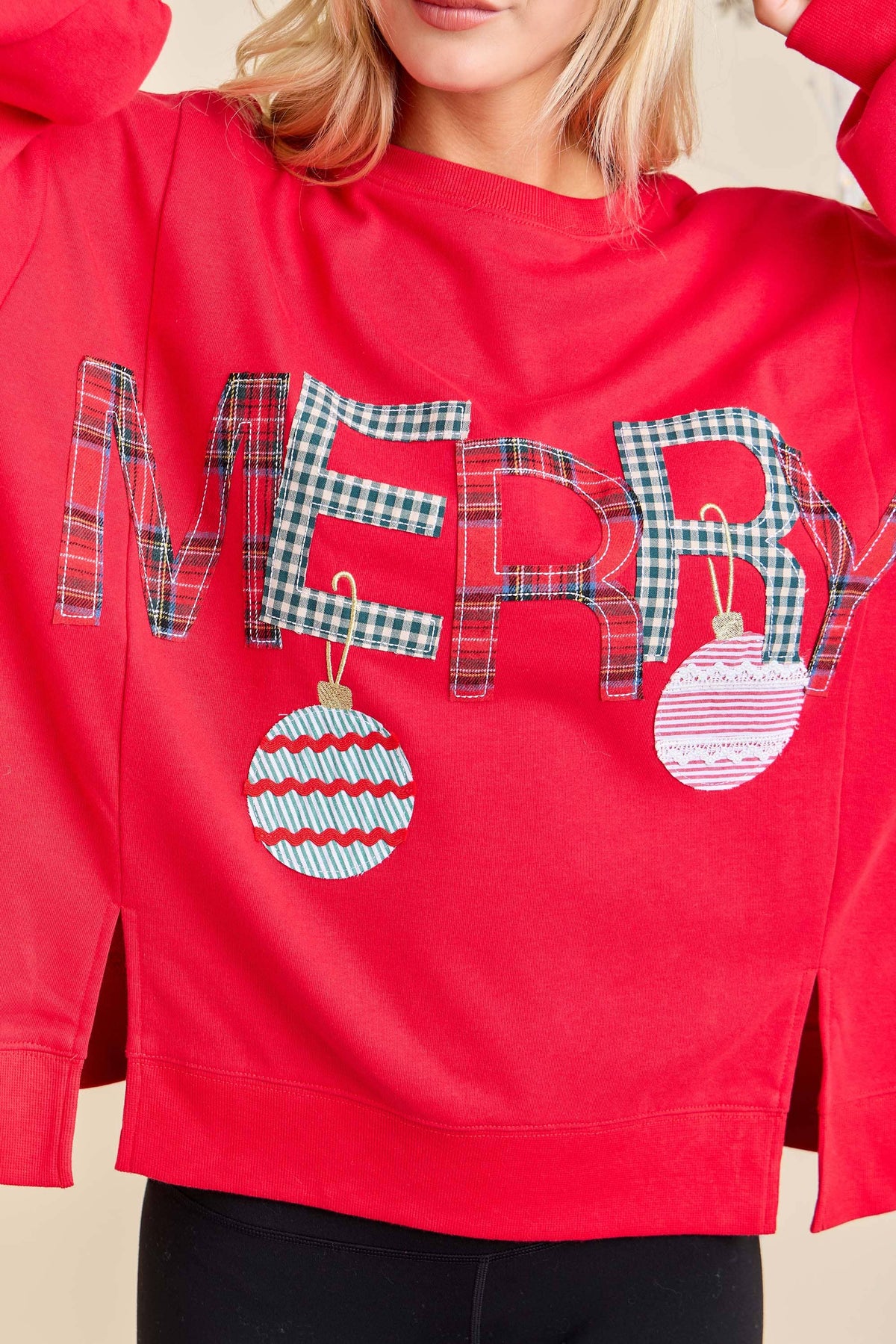 Merry Patchwork Oversized Top