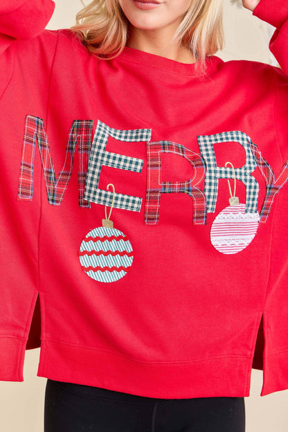 Merry Patchwork Oversized Top