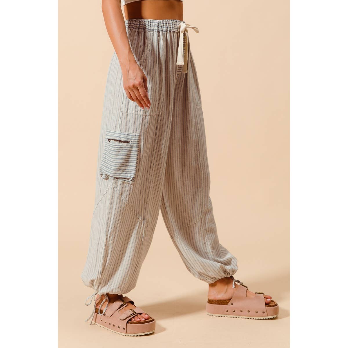 Vintage Striped Linen Pants