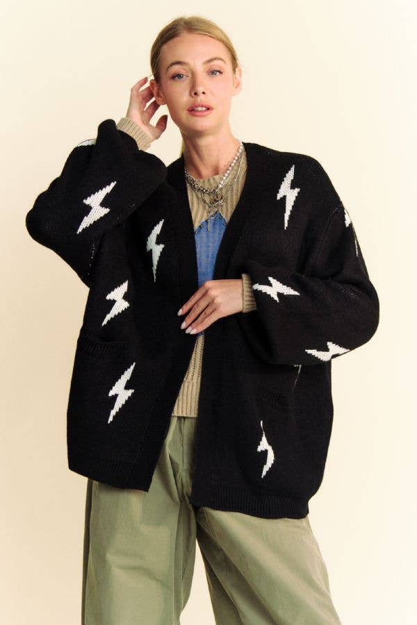 Lightning Bolt Oversized Cardigan