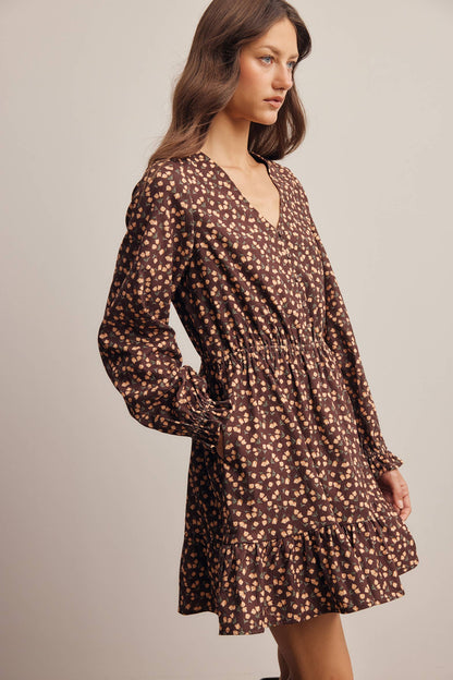 Floral Corduroy Mini Dress