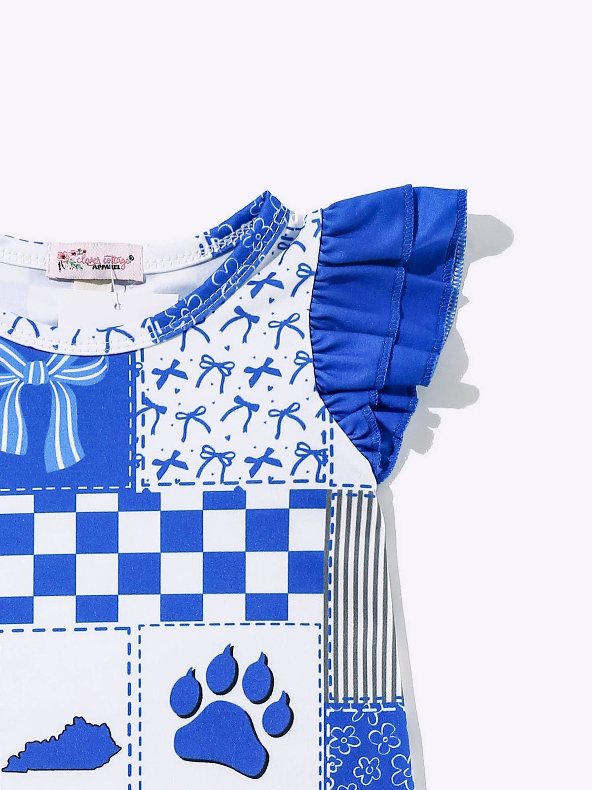 Bows + Blue Baby Romper