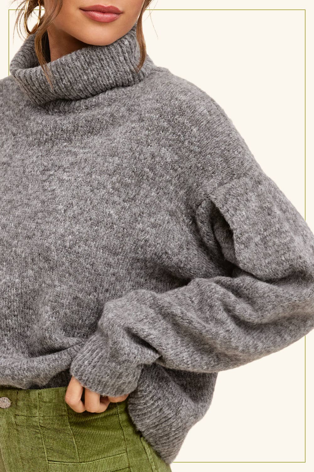 Hey Pumpkin Turtleneck Sweater: Gray