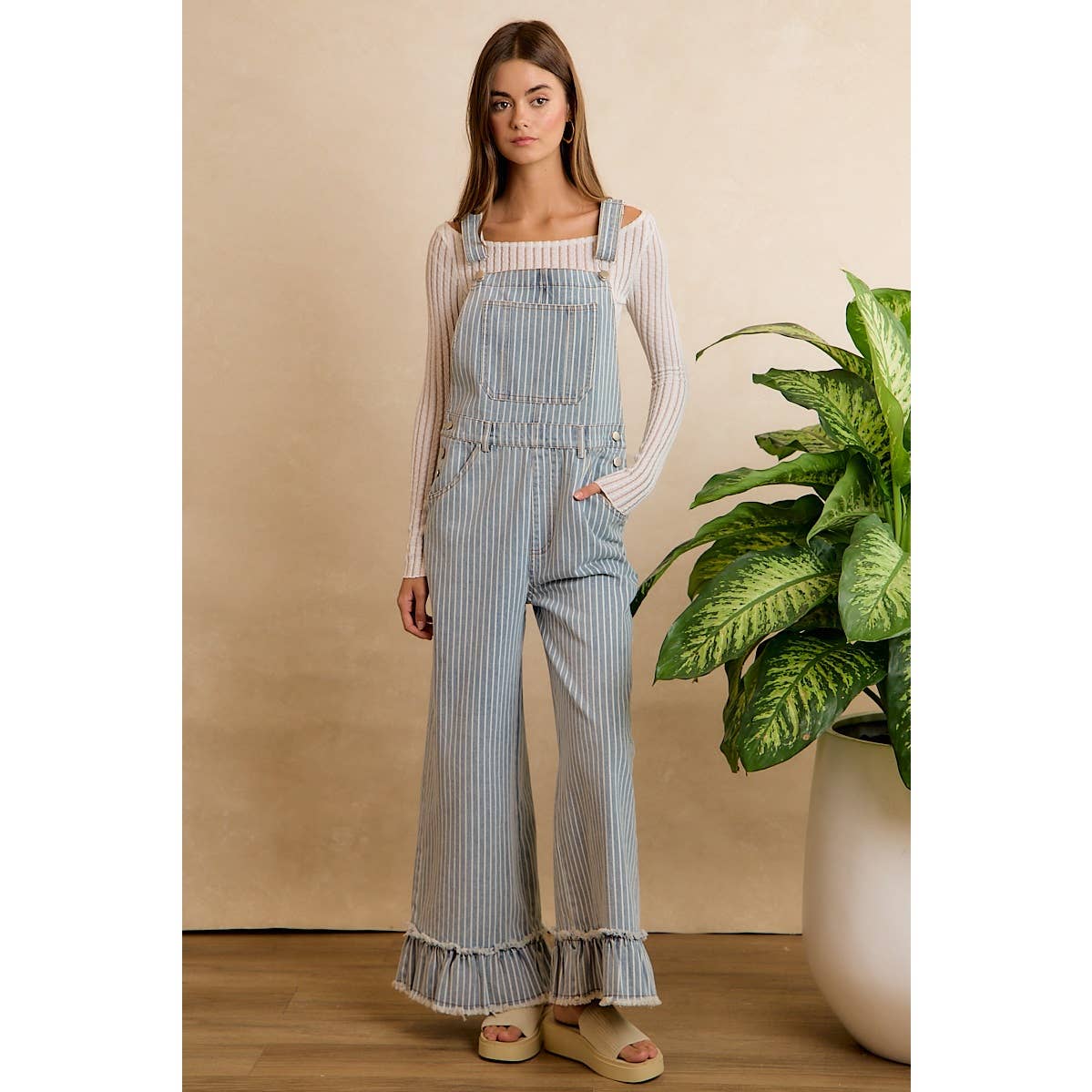 Make A Statement Ruffle Hem Overall