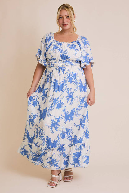 Plus Feeling Blue Floral Dress