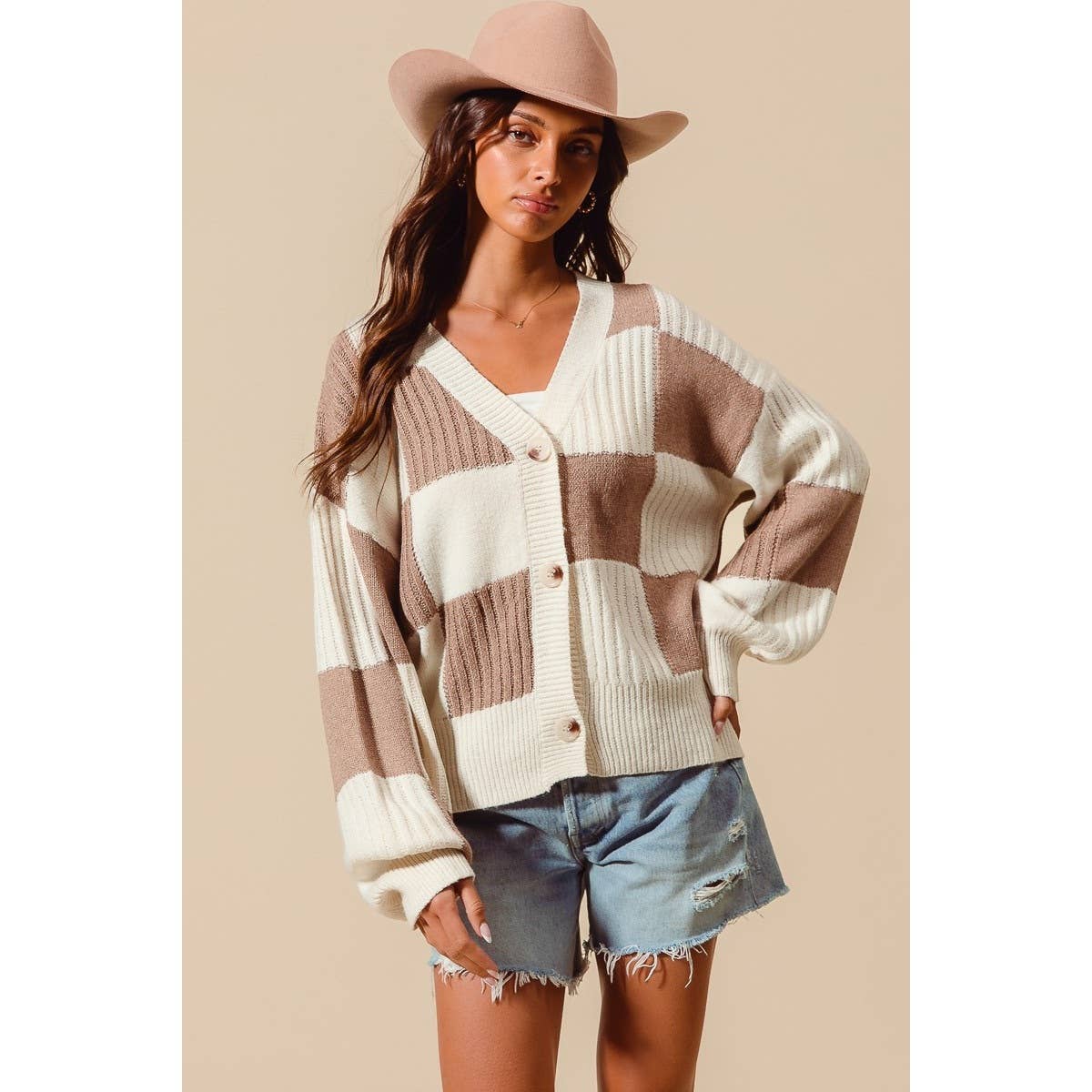 Cozy Checkered Cardi