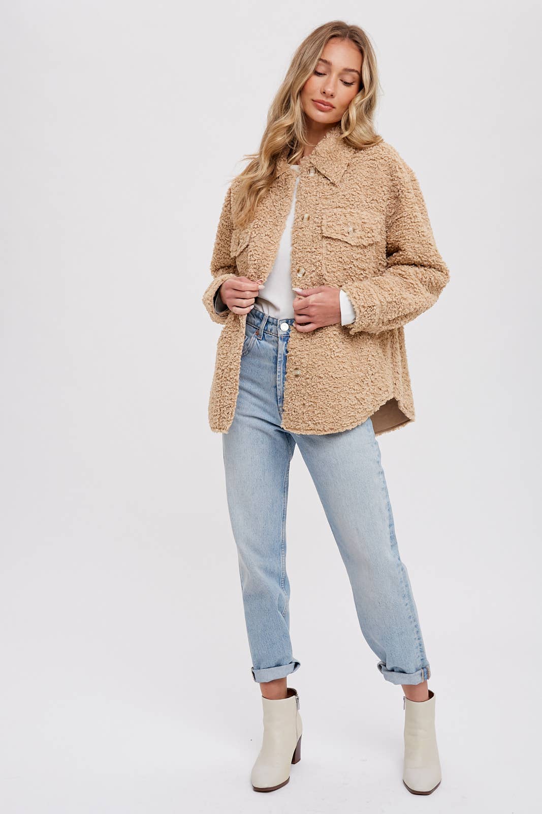 Boucle Woven Jacket / Latte