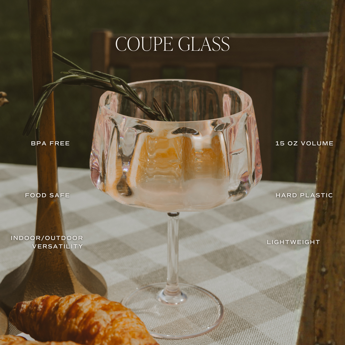 Let’s Sip Outdoor Plastic Coupe Drinkware