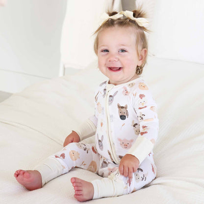Barnyard Buddies Bamboo Zip Romper