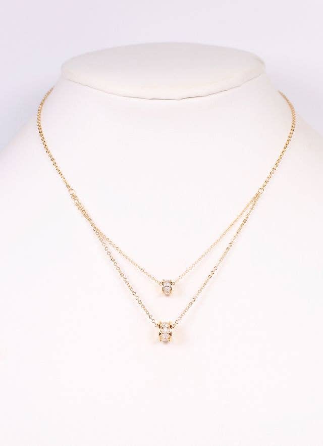 Chastain CZ Accents Necklace GOLD: Default