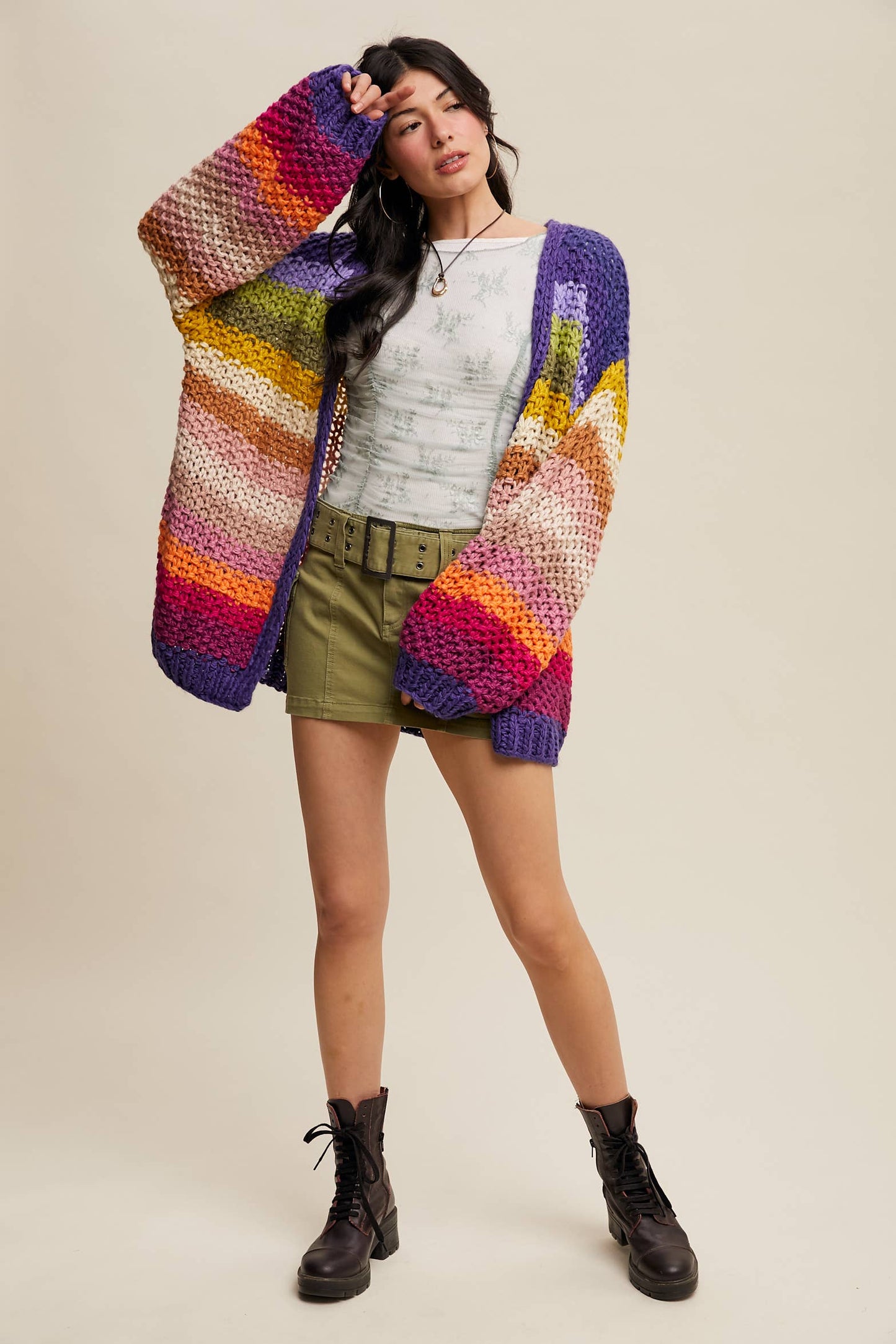 Rainbow Crochet Cardigan