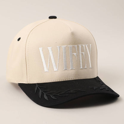 WIFEY Two-Tone Canvas Trucker Hat with Bay Leaf