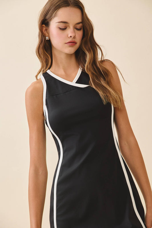 Contrast Trim Racerback Dress