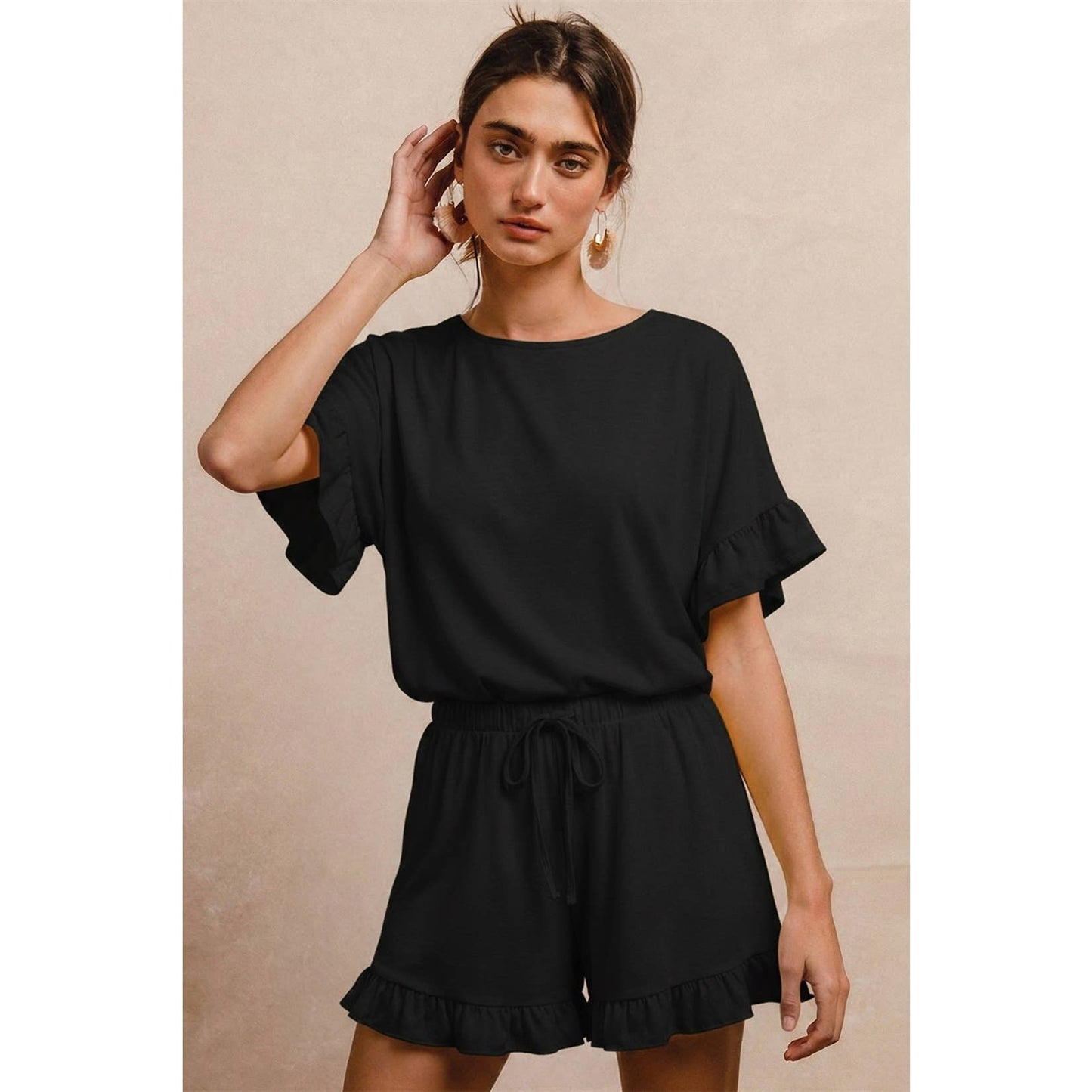 Black Ruffled Set