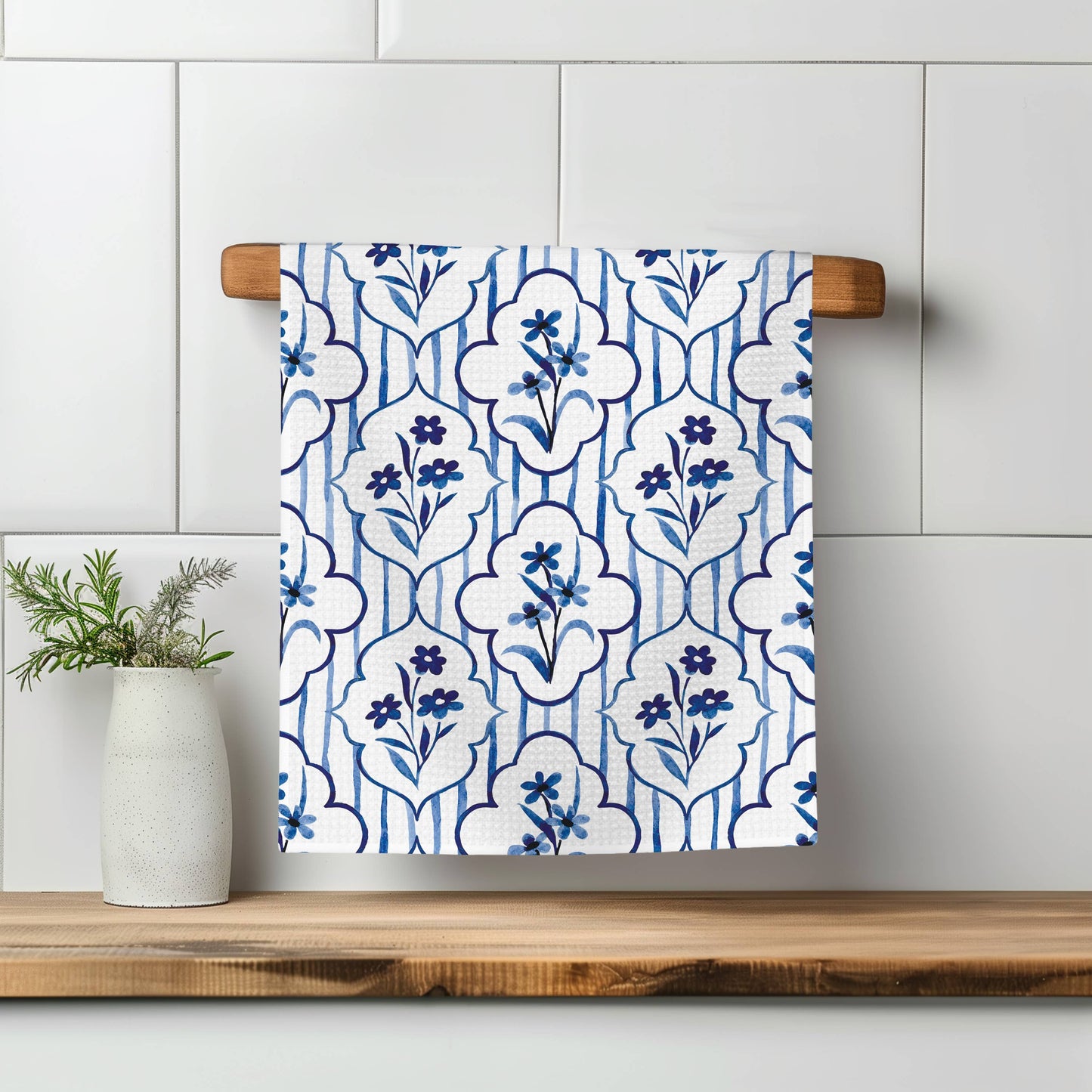 Chinoiserie Floral Kitchen Towel