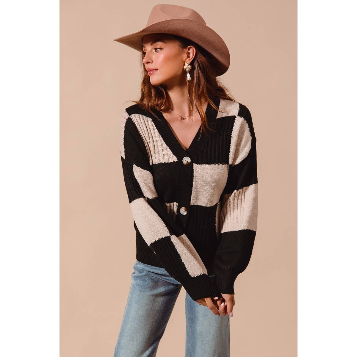 Cozy Checkered Cardi