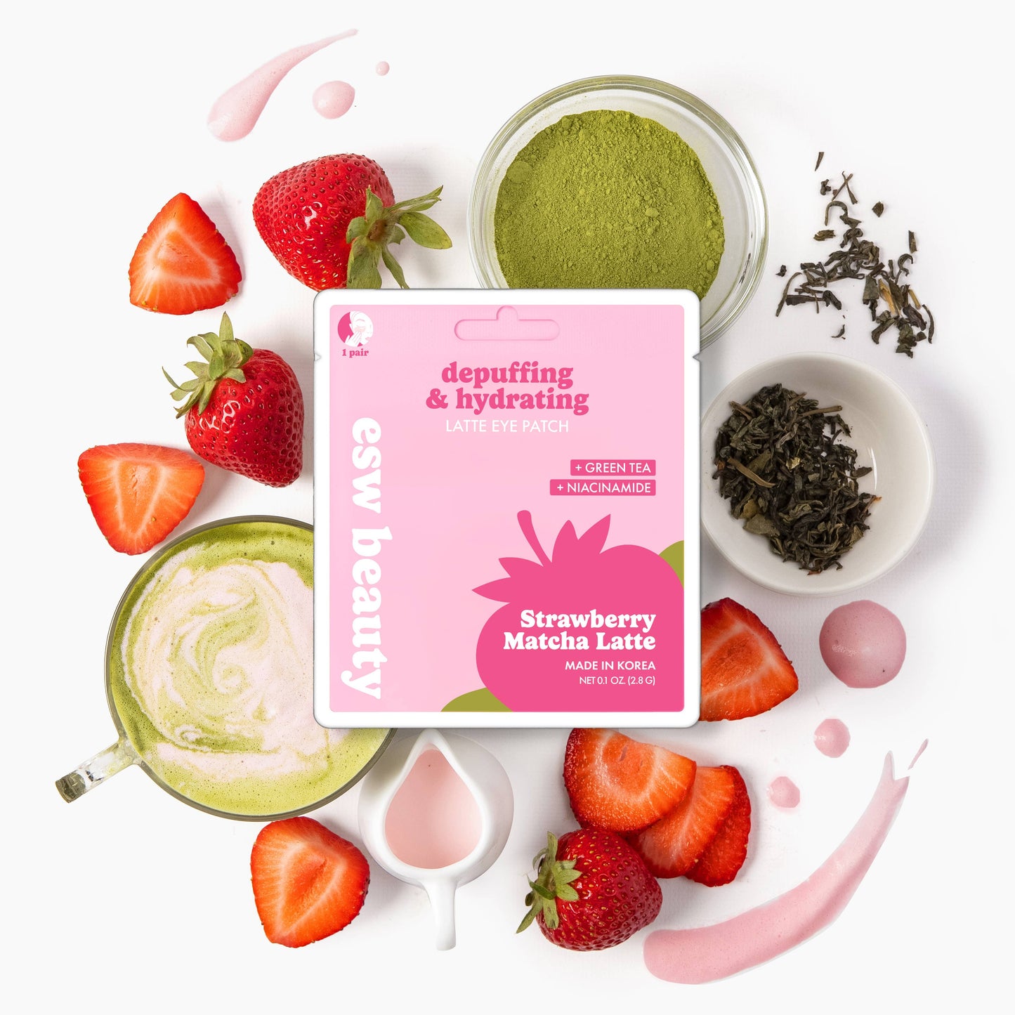 Strawberry Matcha Latte Eye Patches