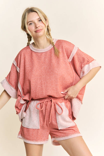 Terry Oversized Contrast Top