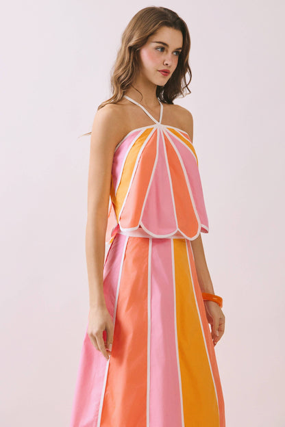 Scalloped Edge Halter Top