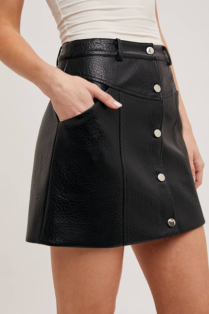 Embossed Faux Leather Skirt