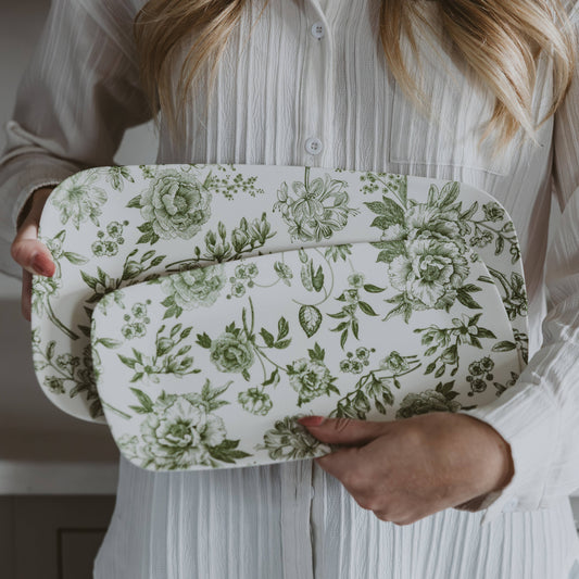Floral Melamine Serving Trays - Set of 2