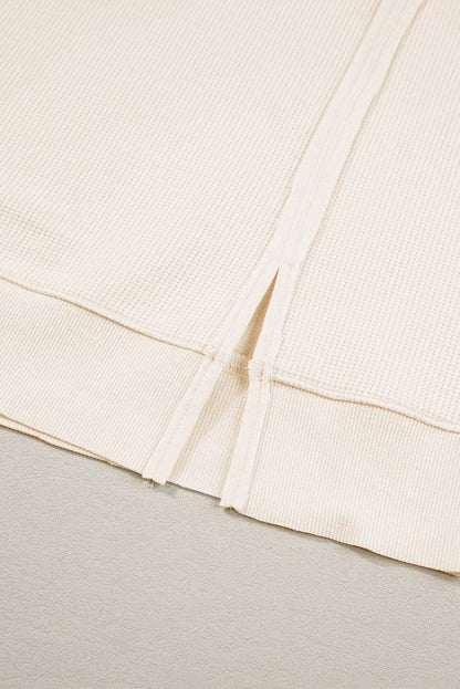 Ivory Waffle Knit Top