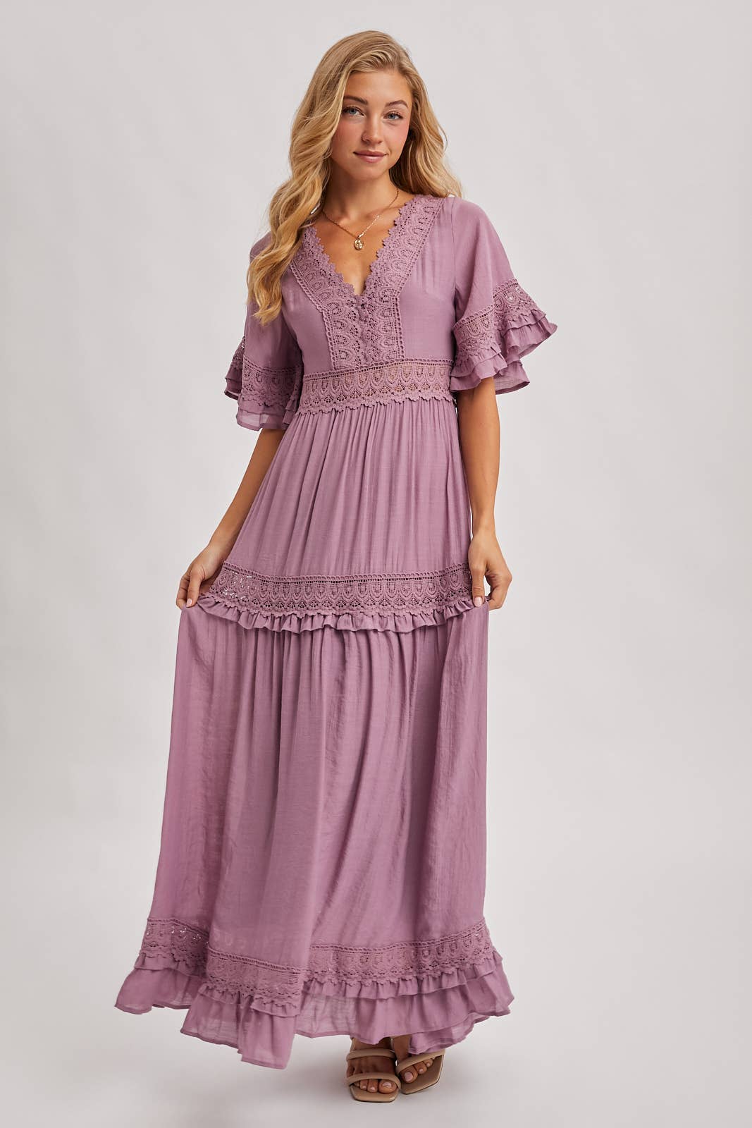 Olive Dreams Lace Maxi