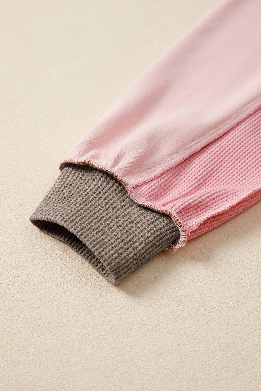 Waffle Color Block Sweatshirt